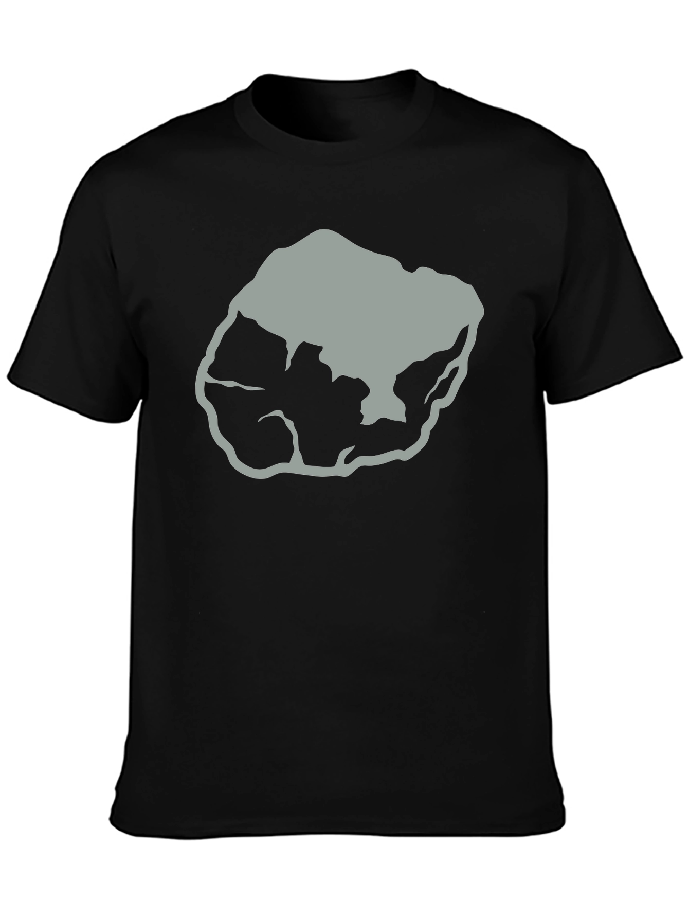 Abstract Rock Graphic Tee - Black Cotton T-Shirt