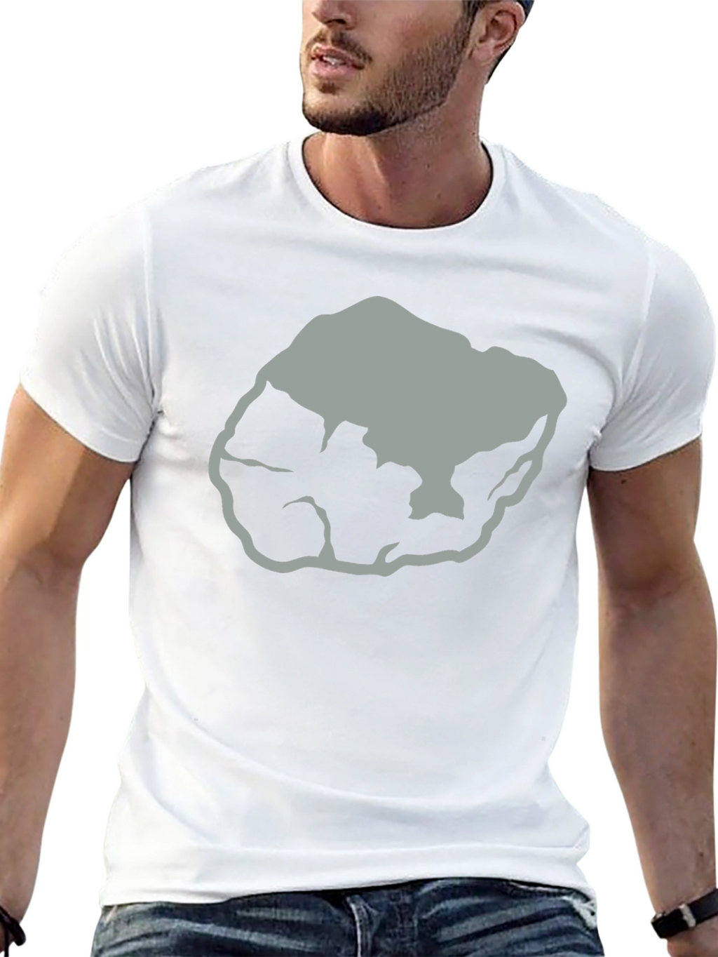 Abstract Rock Graphic Tee - Black Cotton T-Shirt