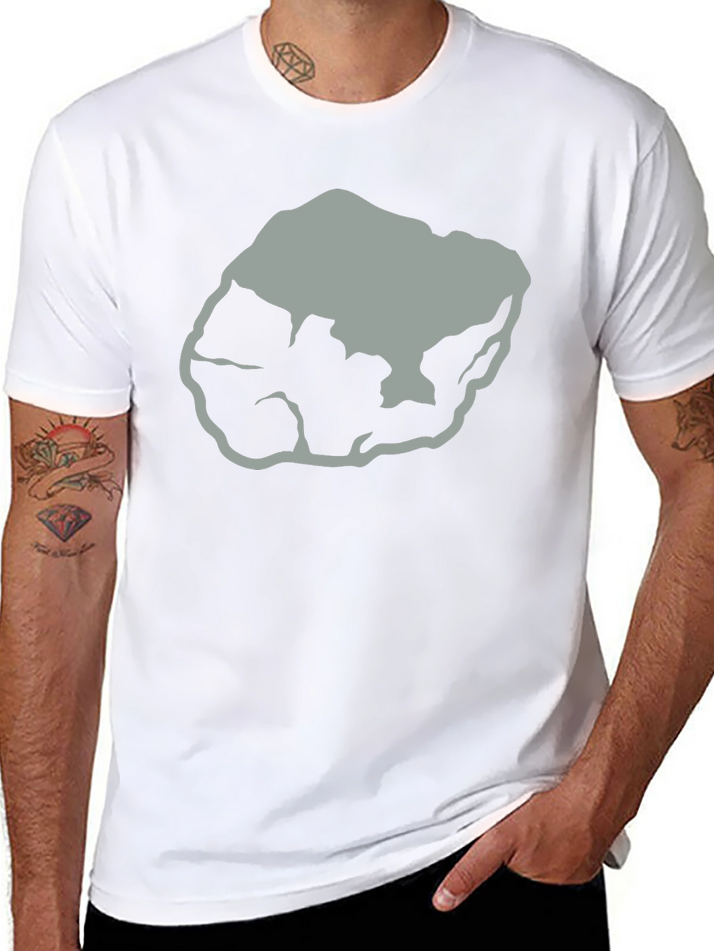 Abstract Rock Graphic Tee - Black Cotton T-Shirt