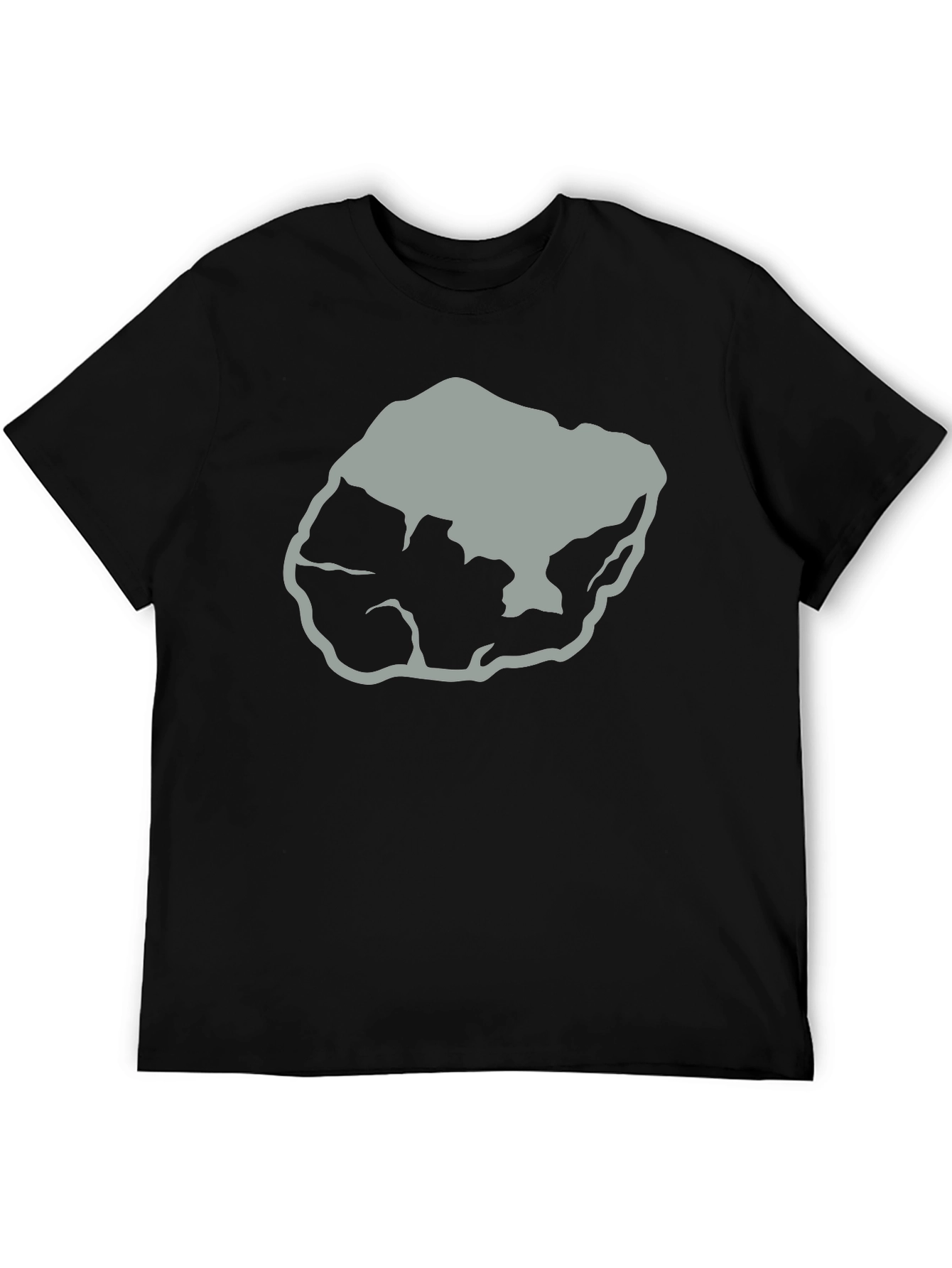 Abstract Rock Graphic Tee - Black Cotton T-Shirt
