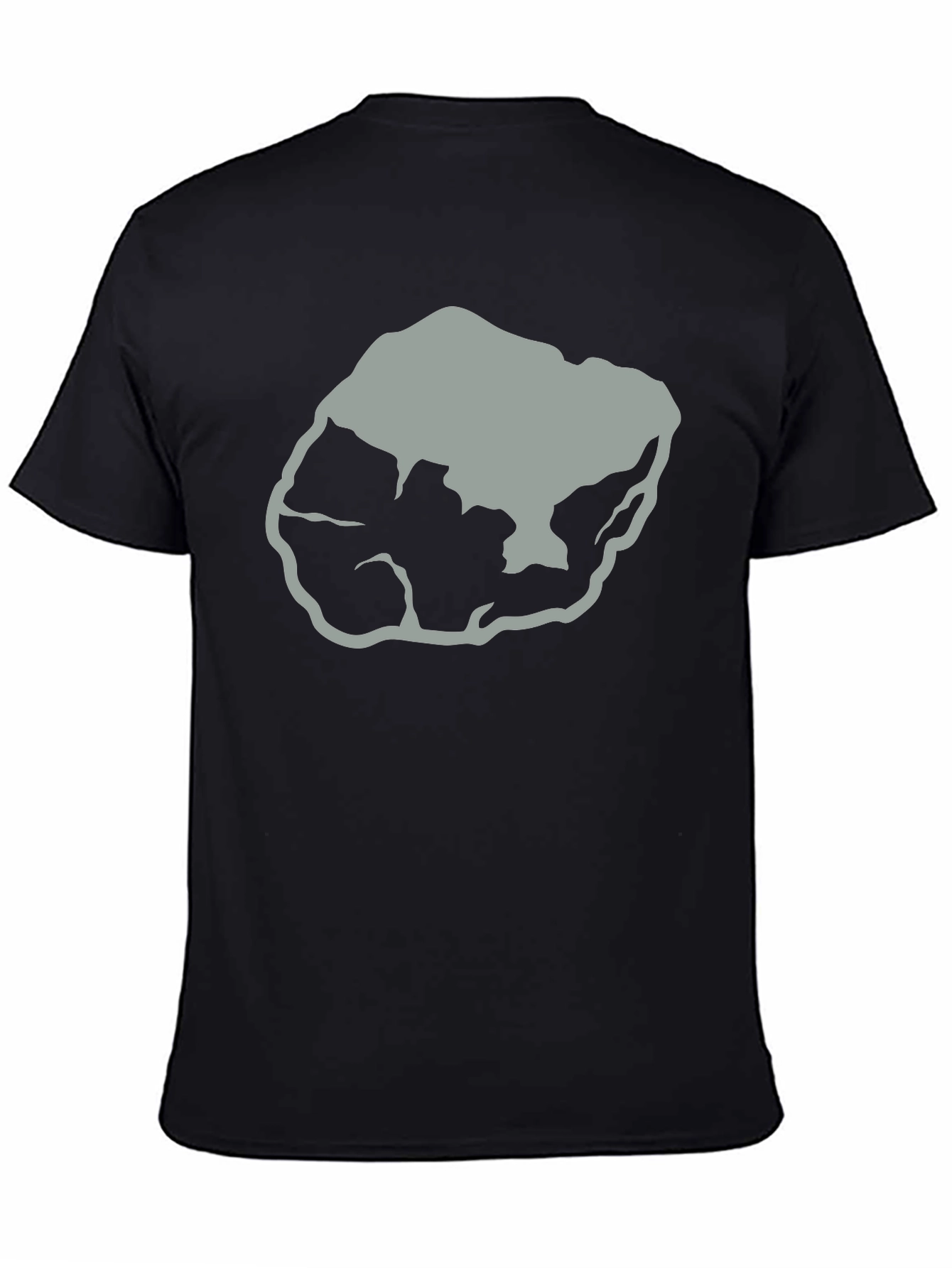 Abstract Rock Graphic Tee - Black Cotton T-Shirt