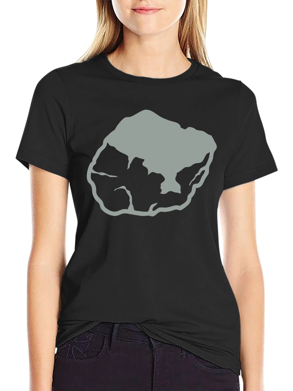 Abstract Rock Graphic Tee - Black Cotton T-Shirt