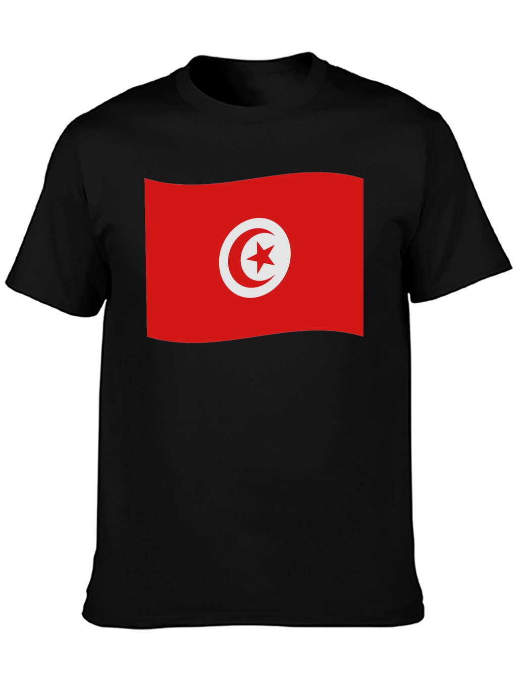 Tunisia Flag T-Shirt - Black Cotton Tee