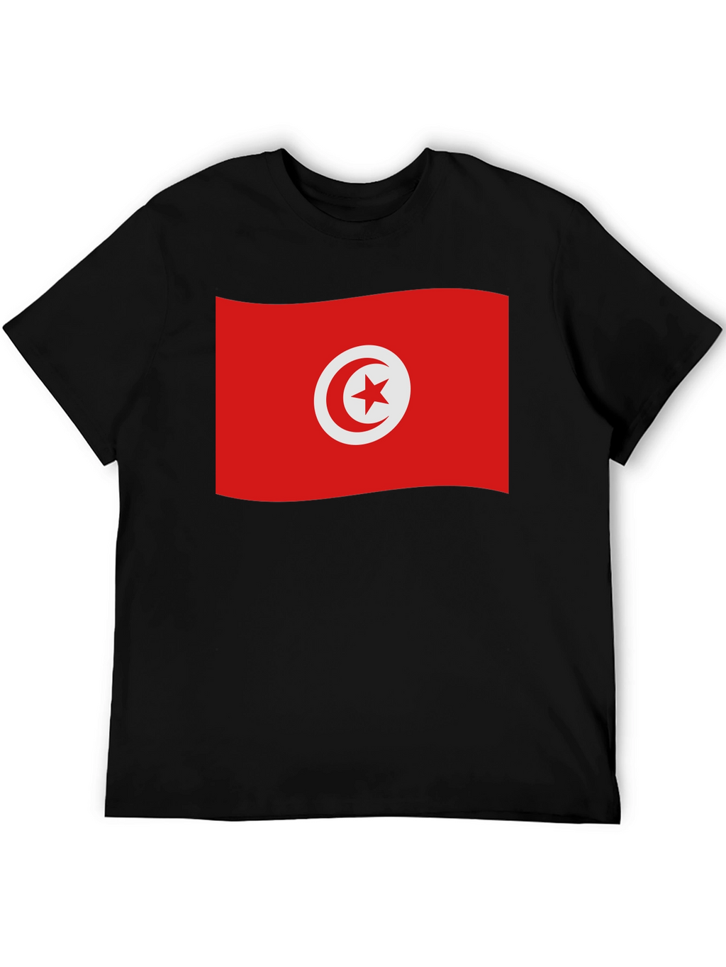 Tunisia Flag T-Shirt - Black Cotton Tee