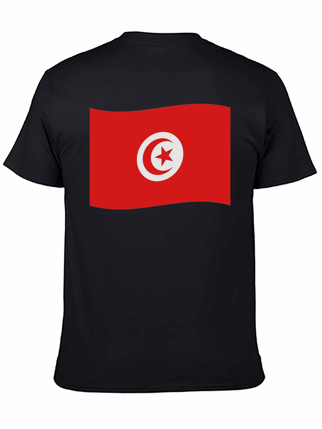 Tunisia Flag T-Shirt - Black Cotton Tee