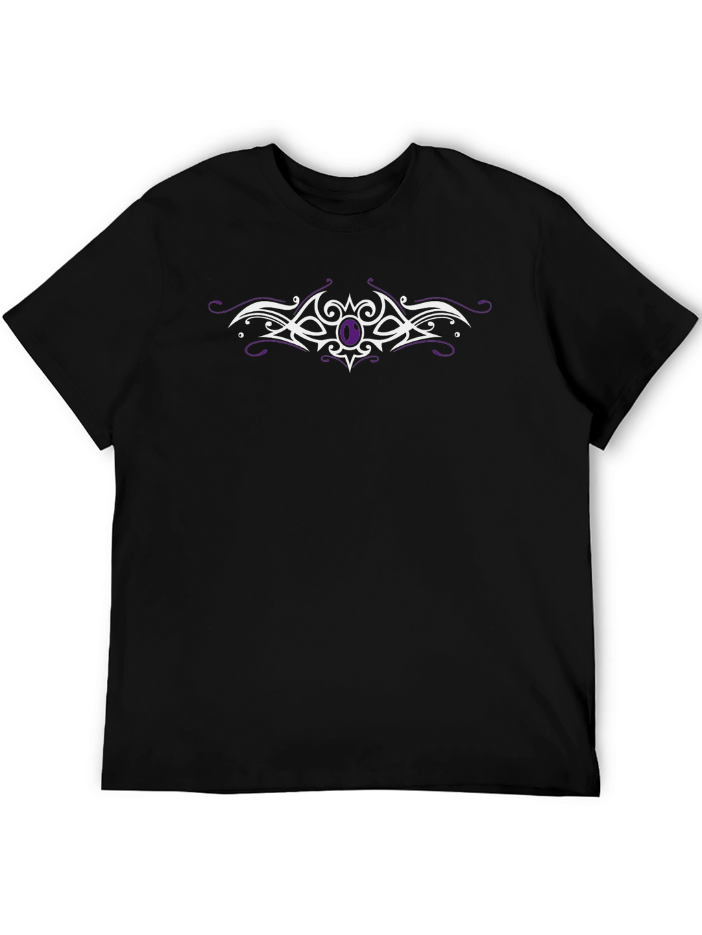 Tribal Gemstone Graphic Tee - Sleek Black Cotton