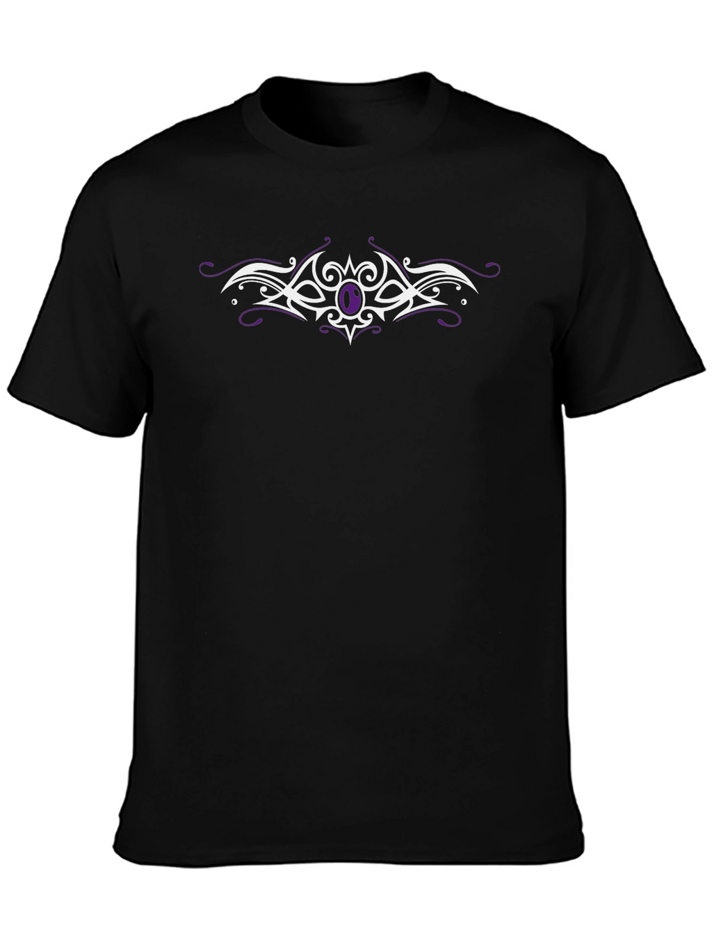 Tribal Gemstone Graphic Tee - Sleek Black Cotton