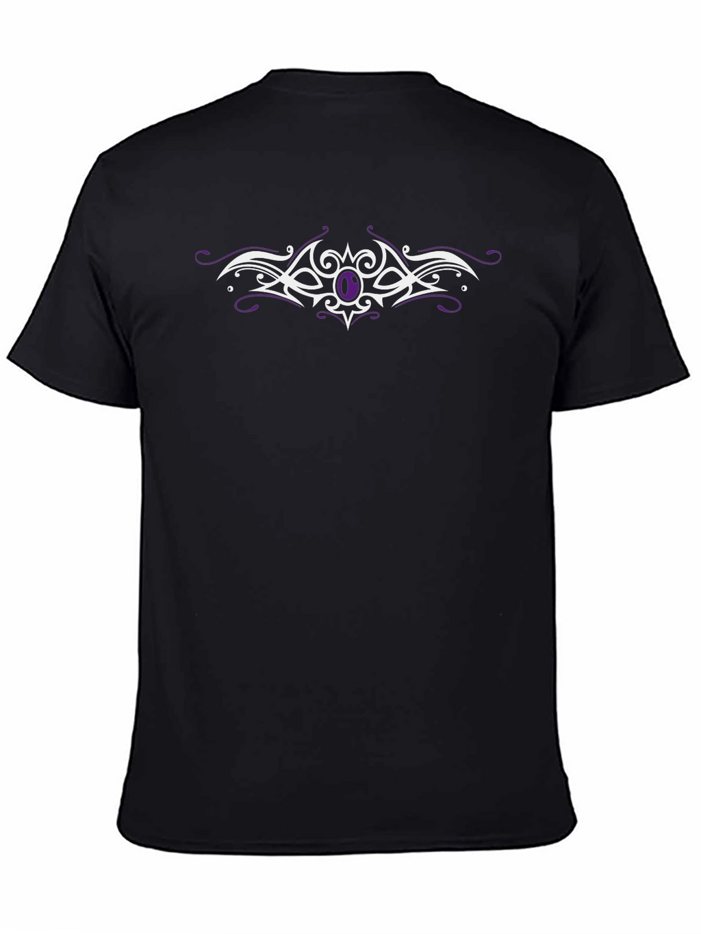 Tribal Gemstone Graphic Tee - Sleek Black Cotton