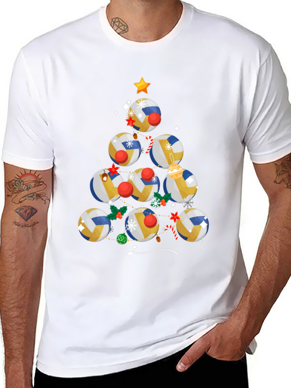 Volleyball Christmas Tree T-Shirt
