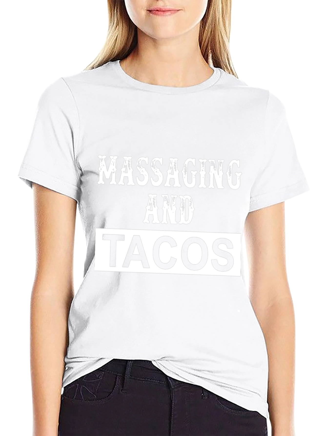 Massaging and Tacos Graphic Tee - Black T-Shirt