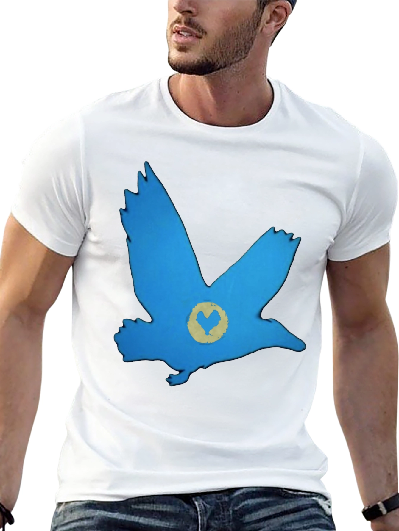 Blue Bird Graphic Black T-Shirt - Casual Comfort