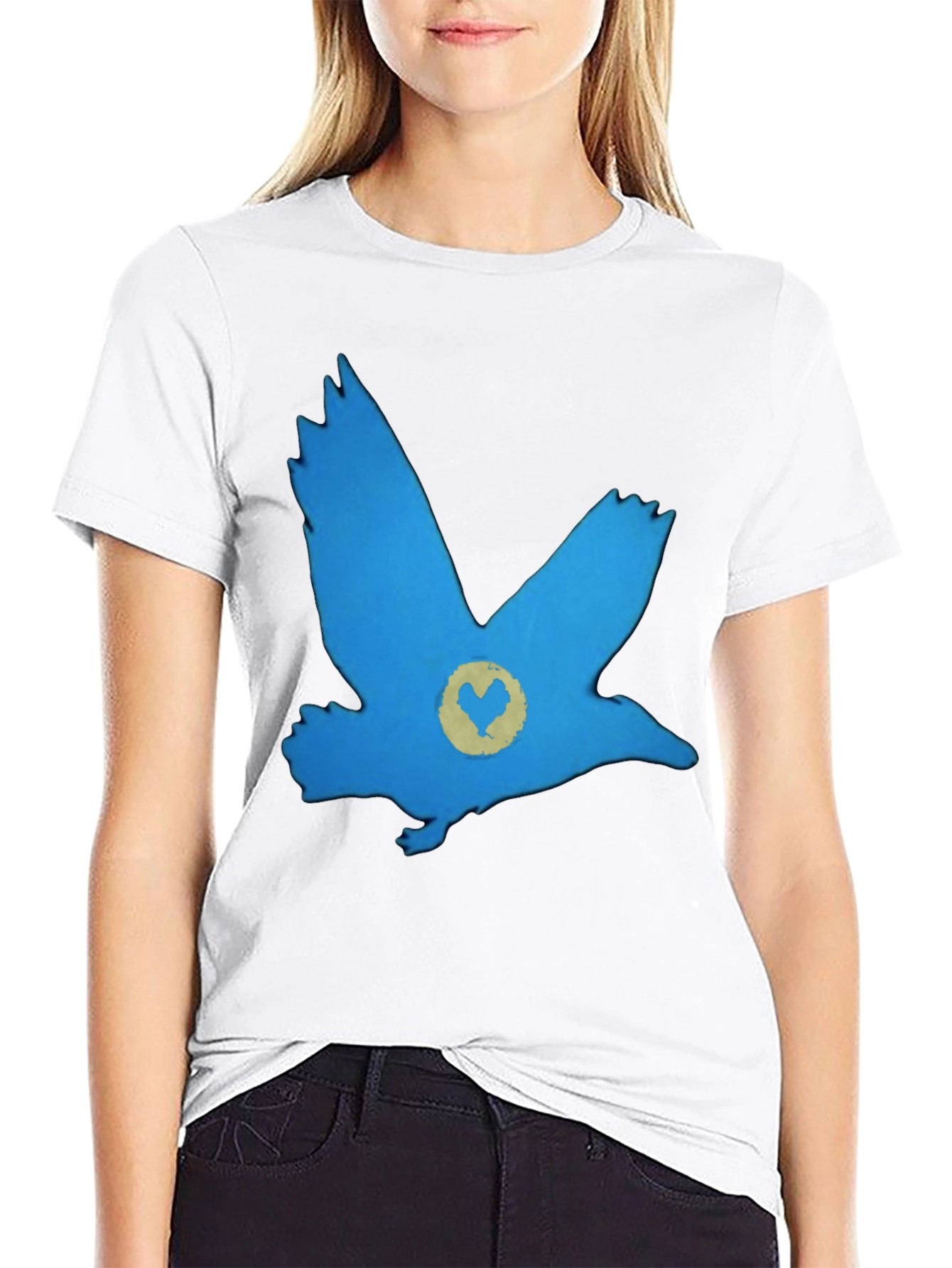 Blue Bird Graphic Black T-Shirt - Casual Comfort