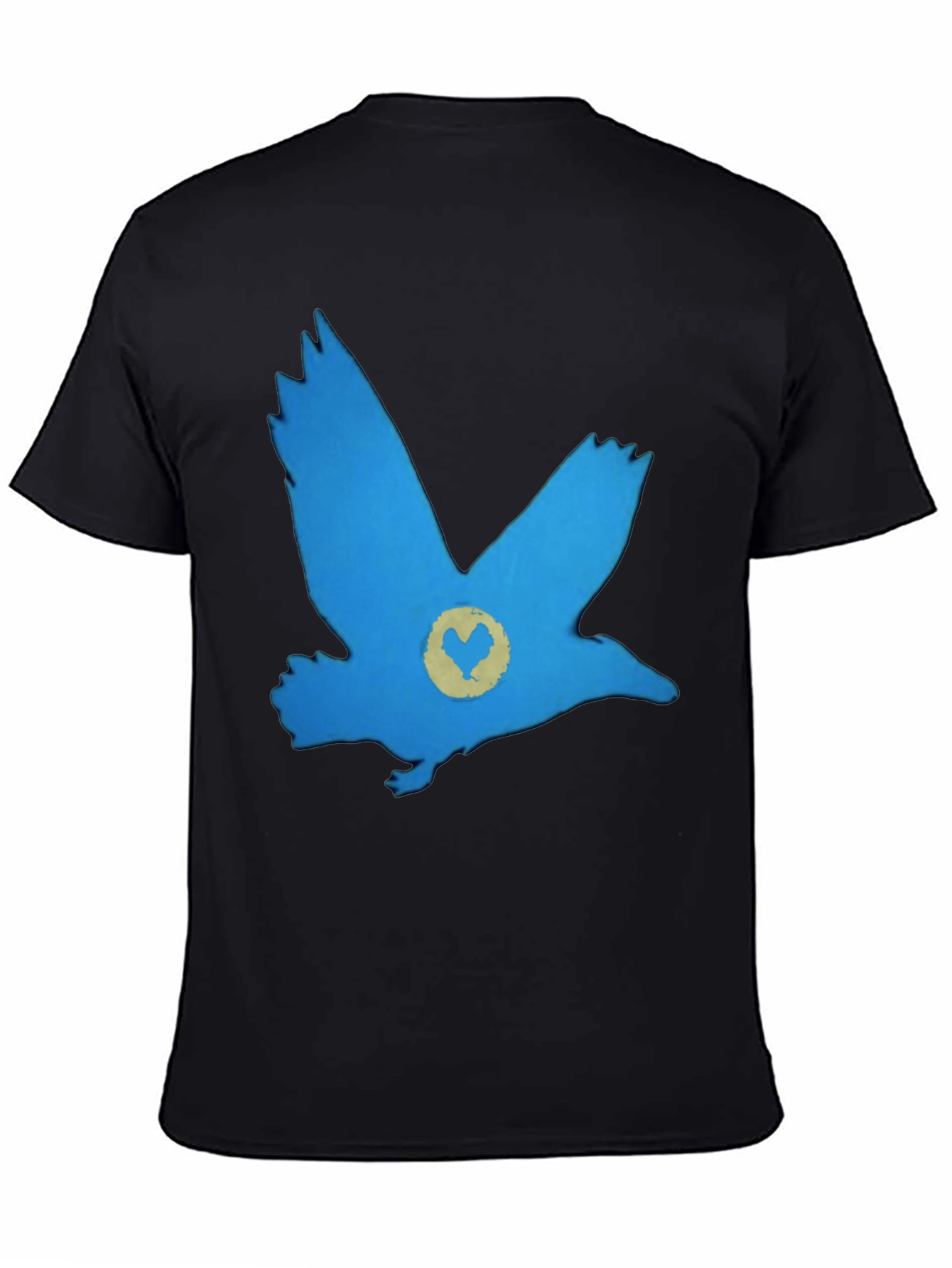 Blue Bird Graphic Black T-Shirt - Casual Comfort