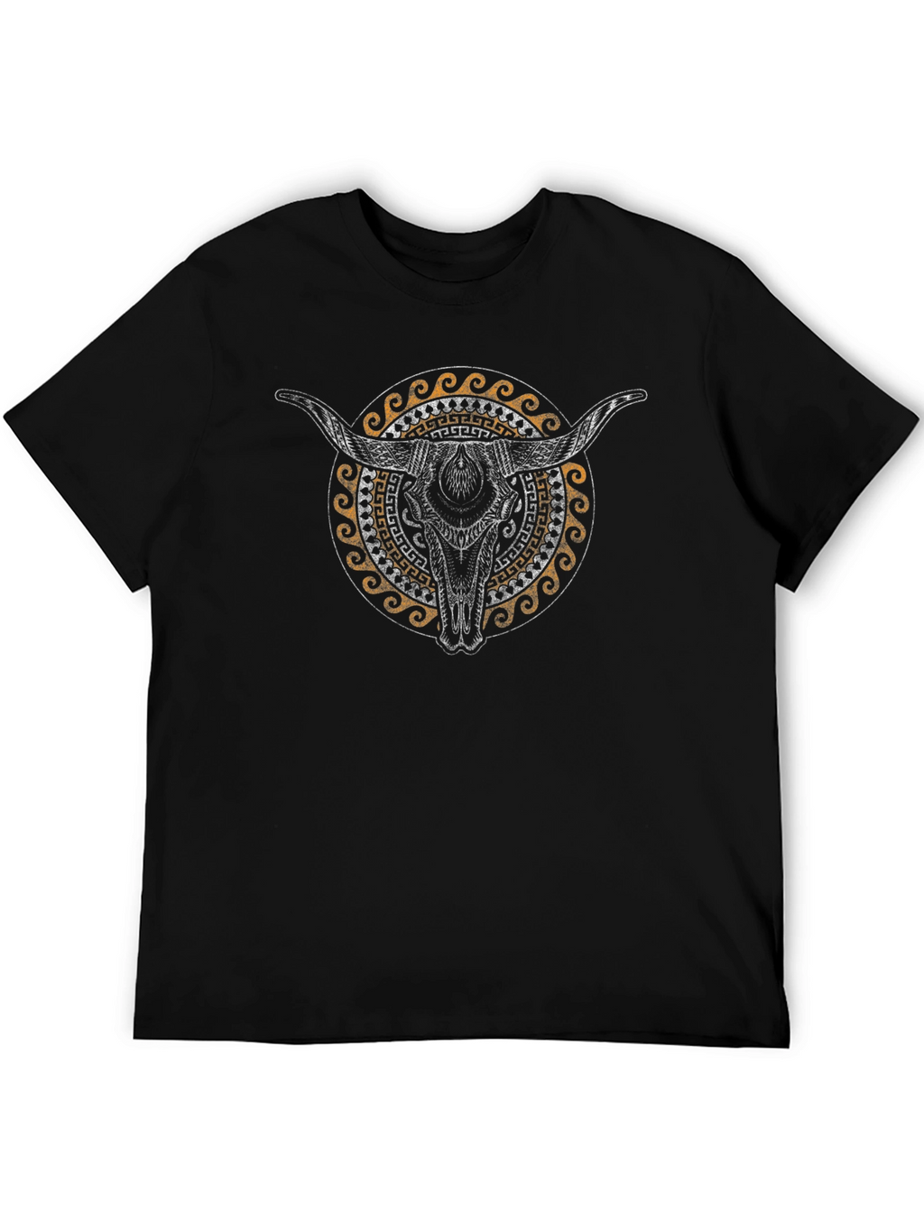 Bull Skull Graphic Black T-Shirt