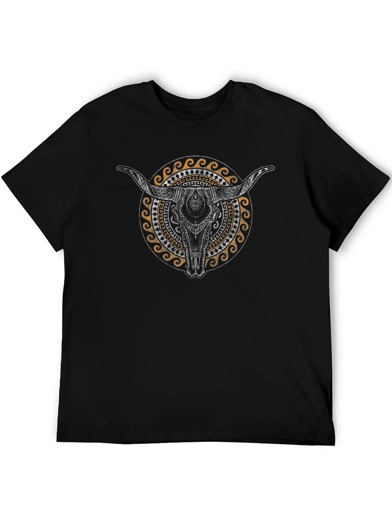 Bull Skull Graphic Black T-Shirt