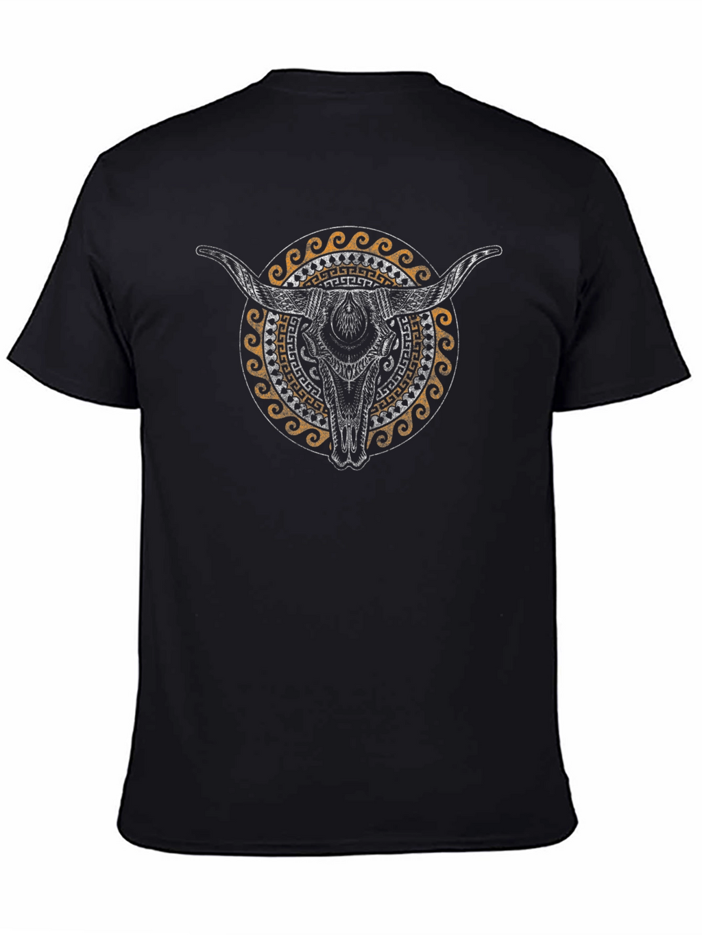 Bull Skull Graphic Black T-Shirt