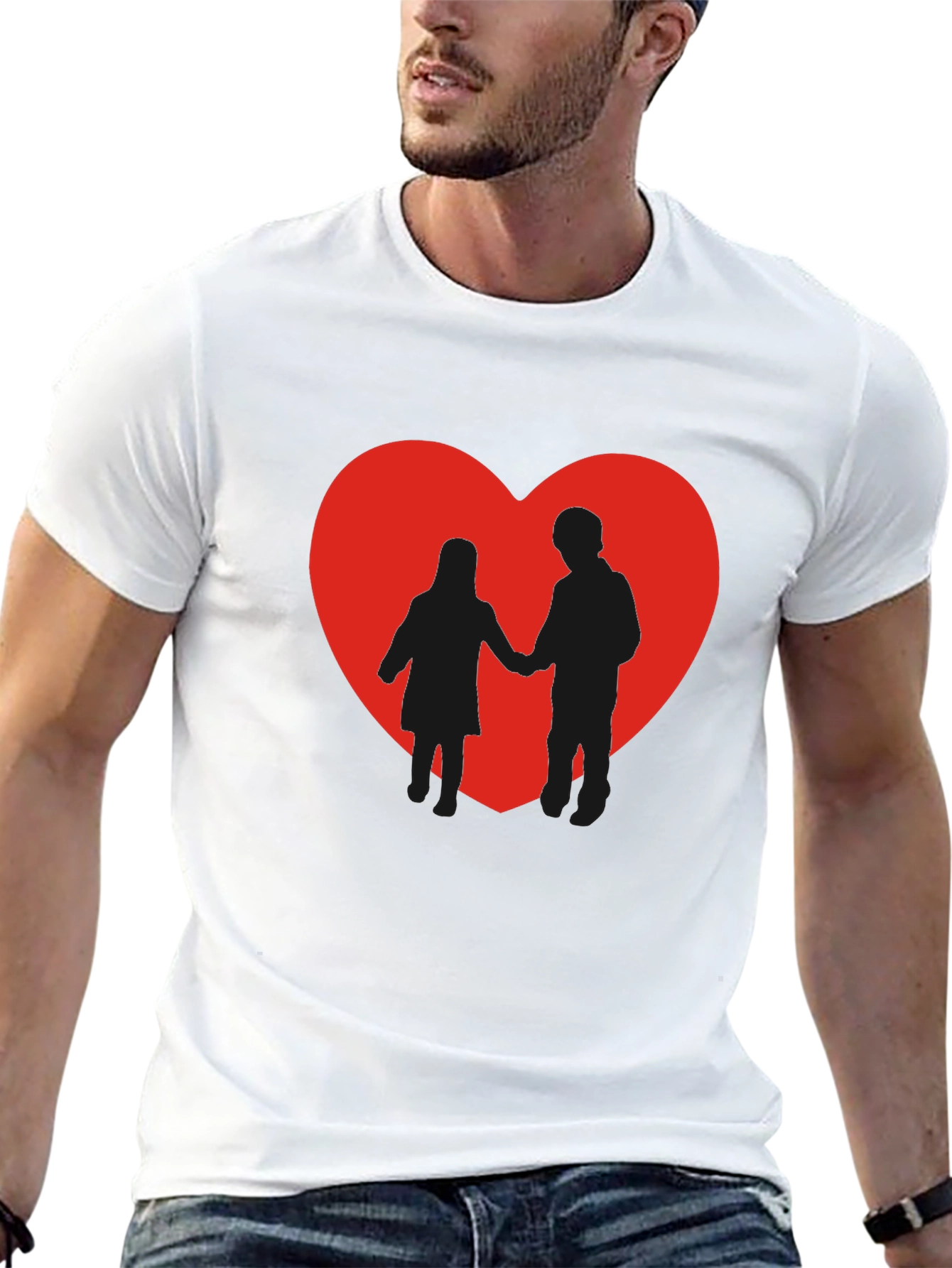 Heart Silhouette Graphic T-Shirt