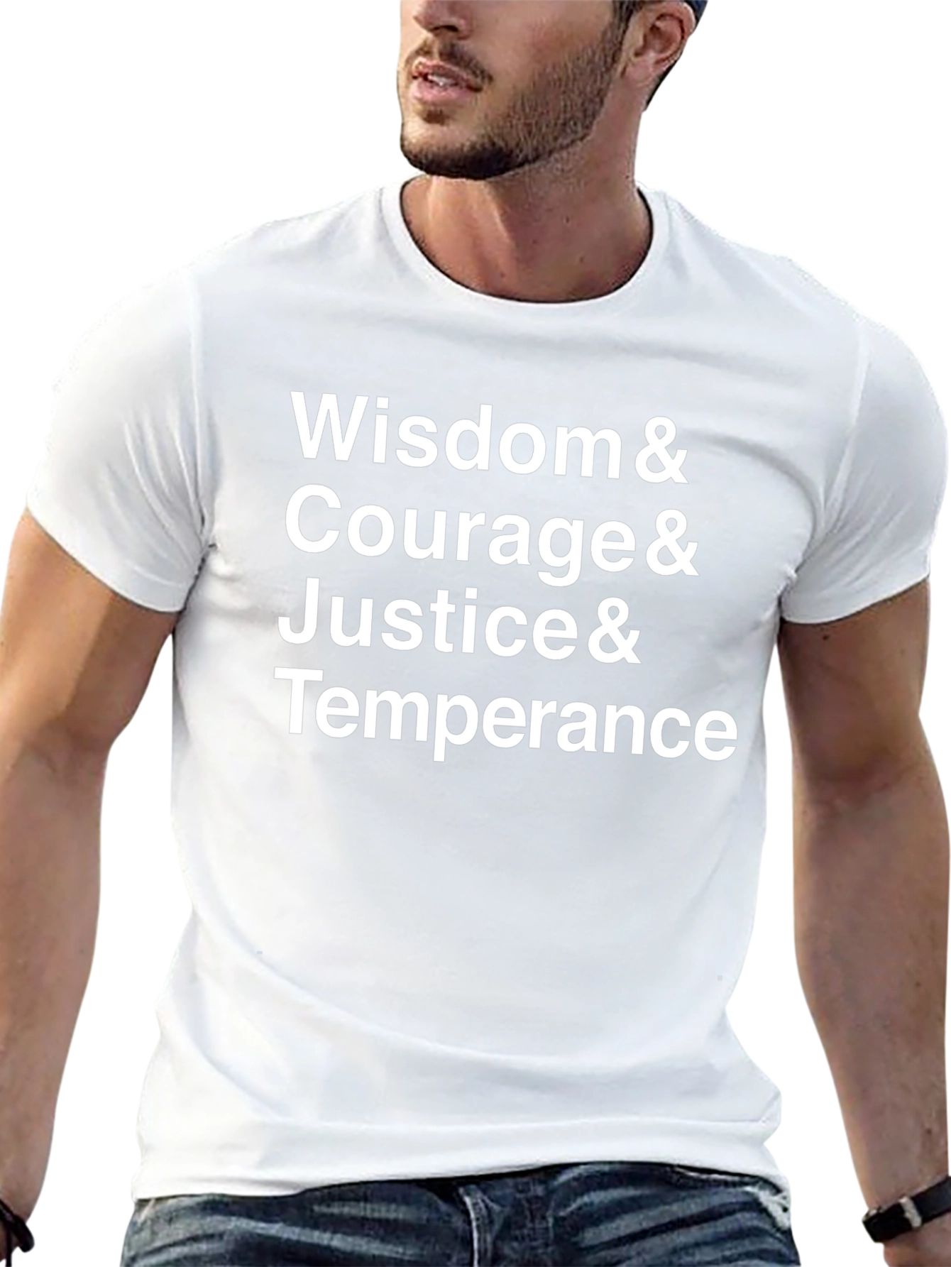 Virtues T-Shirt: Wisdom Courage Justice Temperance