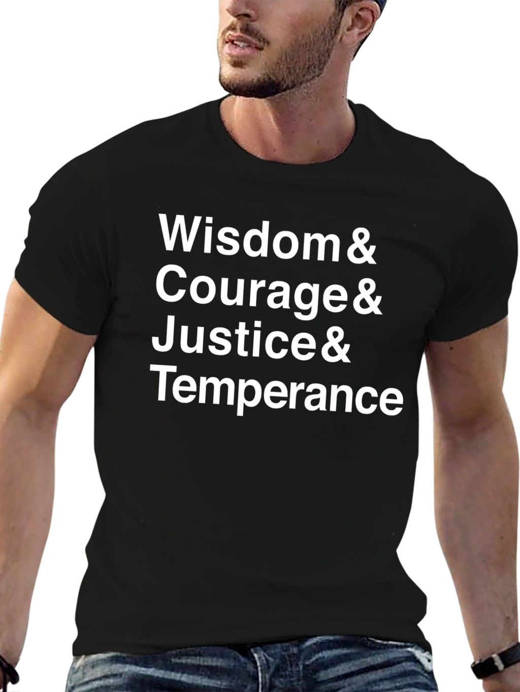 Virtues T-Shirt: Wisdom Courage Justice Temperance