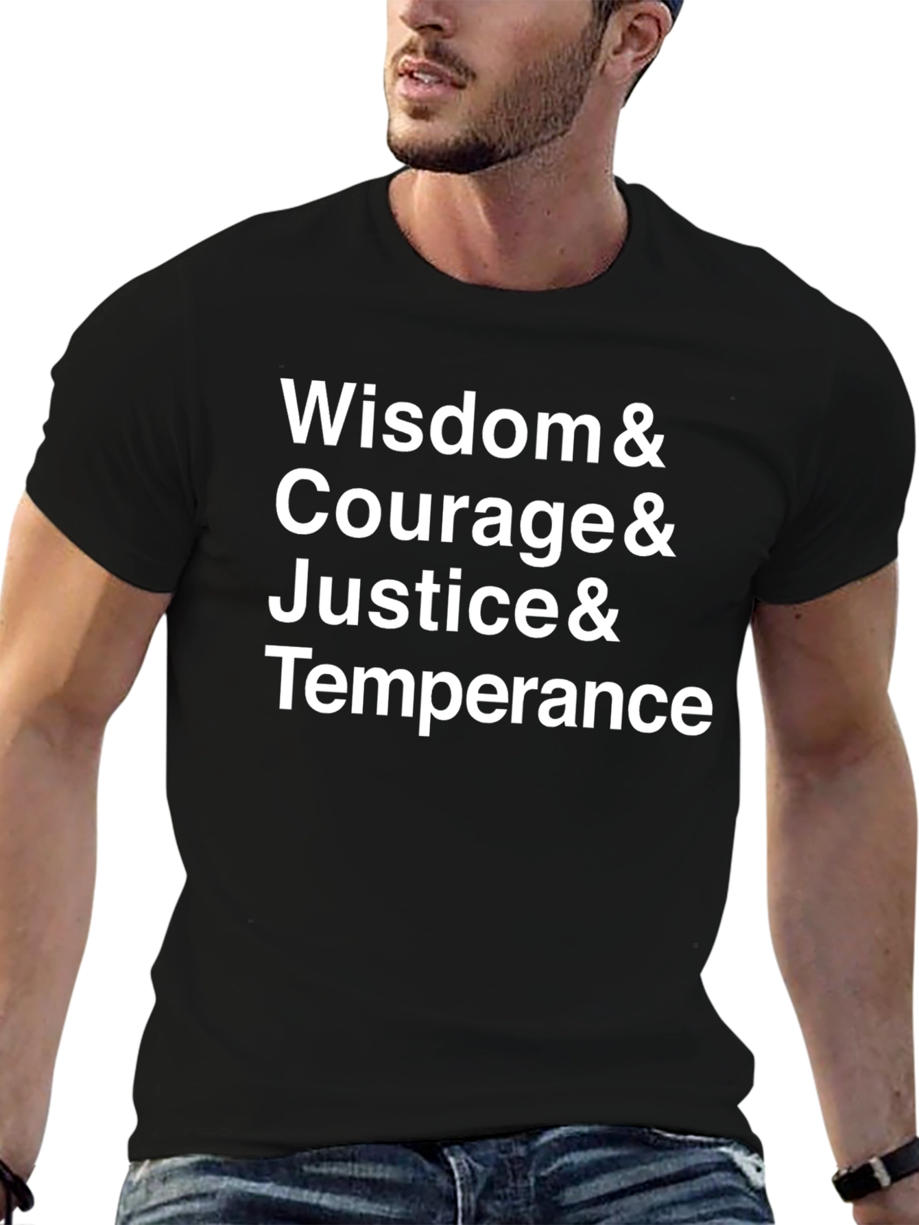 Virtues T-Shirt: Wisdom Courage Justice Temperance