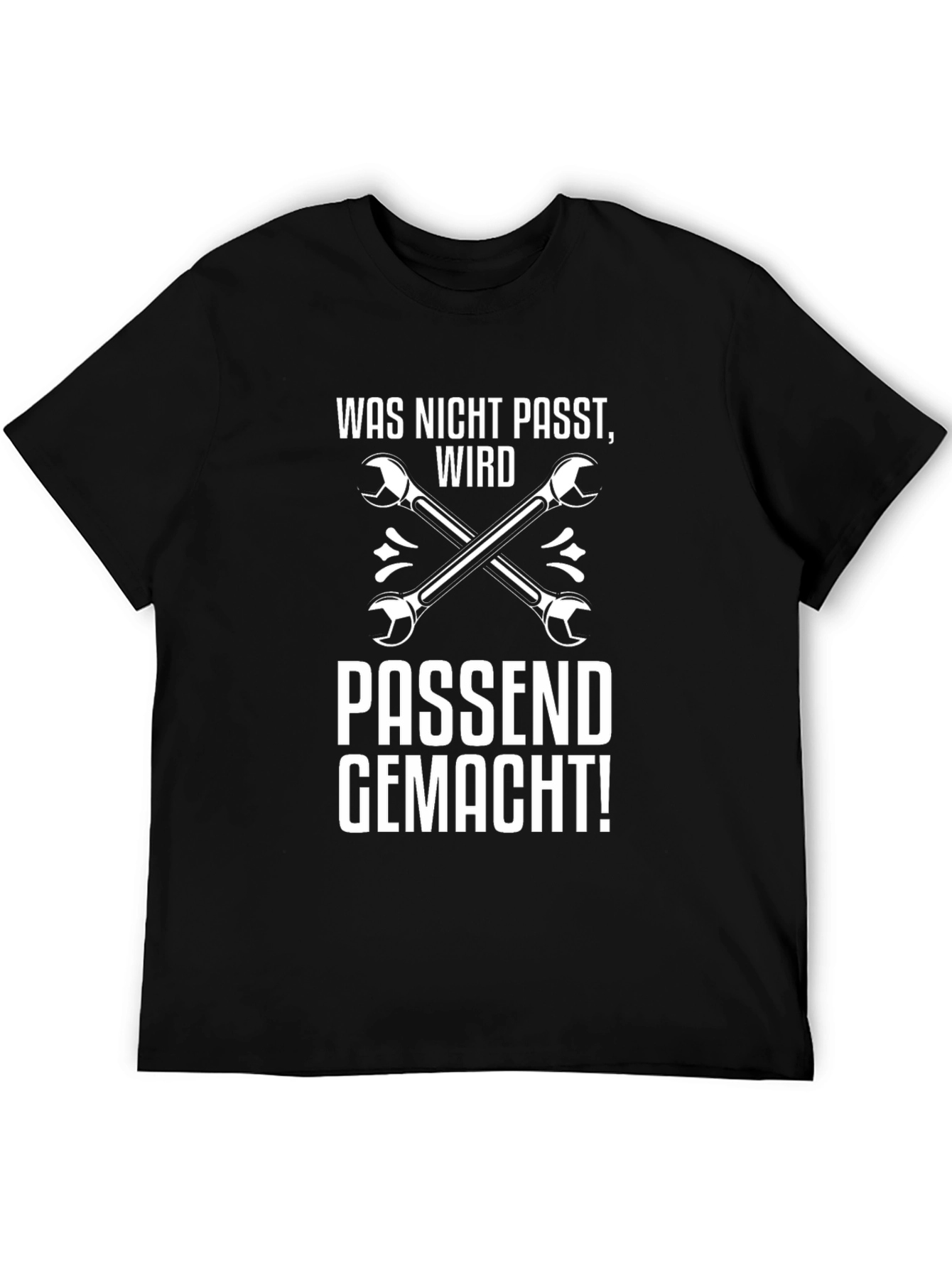 Black Wrench Graphic Tee - Was Nicht Passt Design