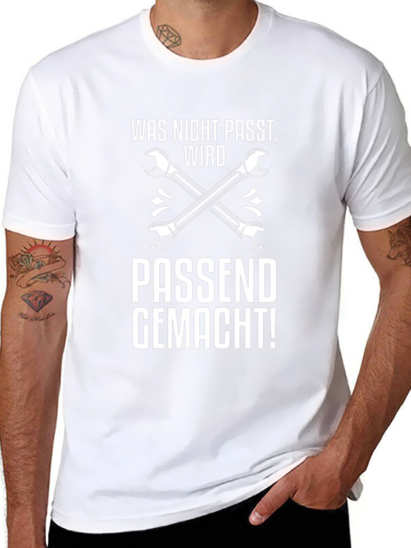 Black Wrench Graphic Tee - Was Nicht Passt Design