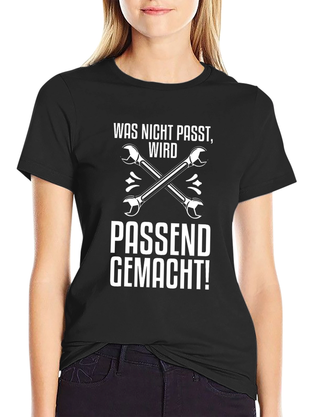 Black Wrench Graphic Tee - Was Nicht Passt Design