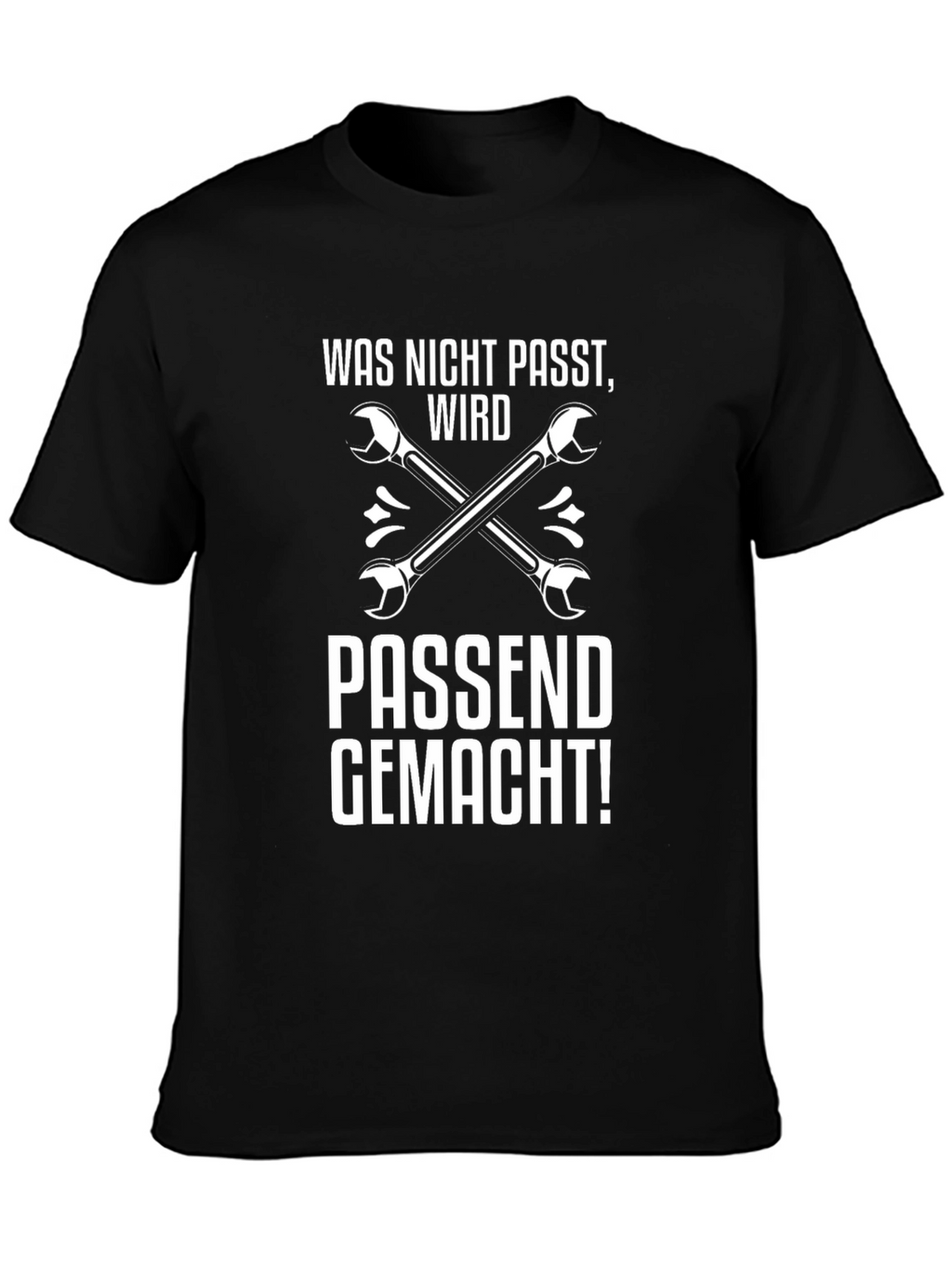 Black Wrench Graphic Tee - Was Nicht Passt Design