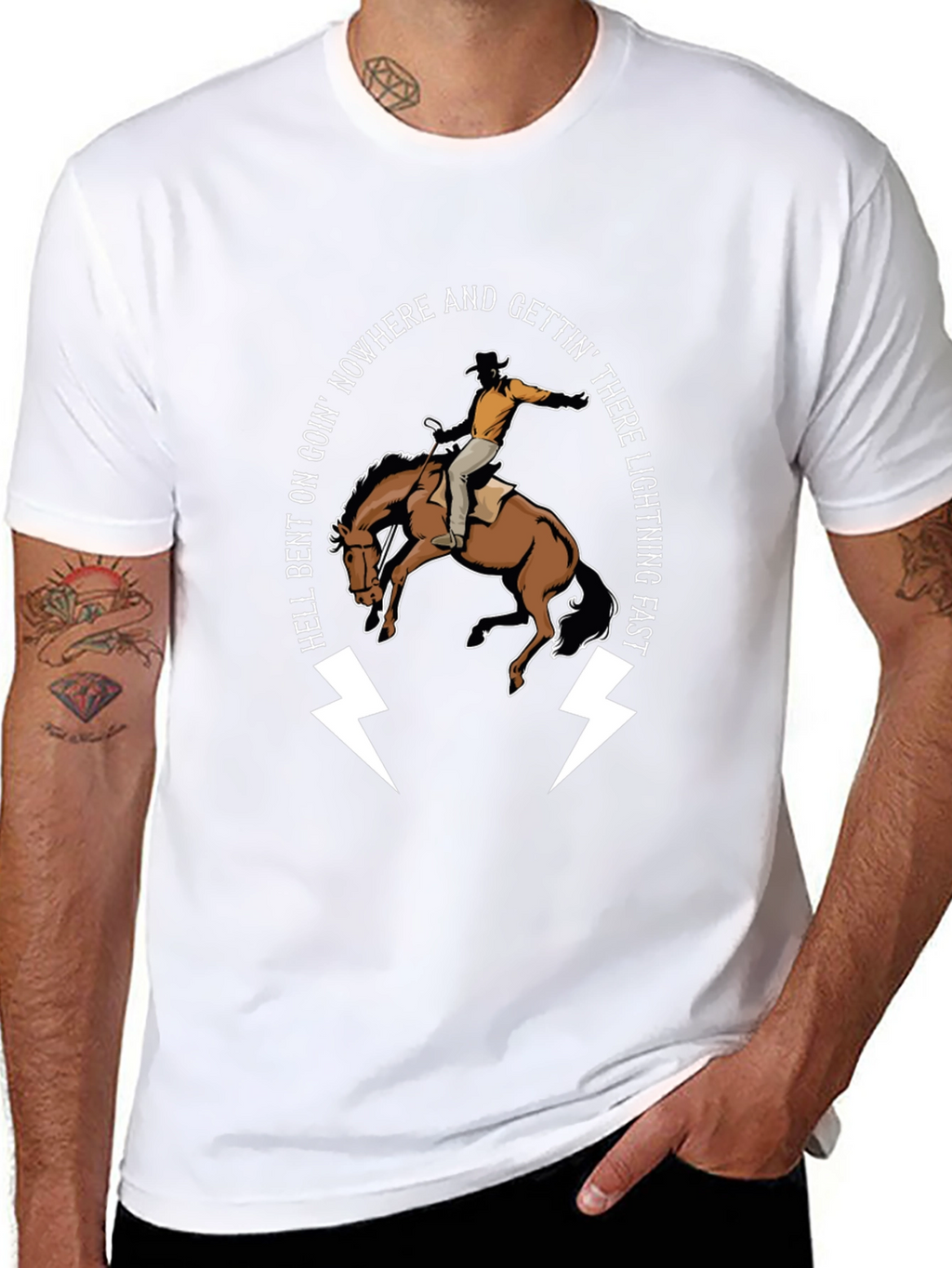 Hell Bent Cowboy T-Shirt: Lightning Fast