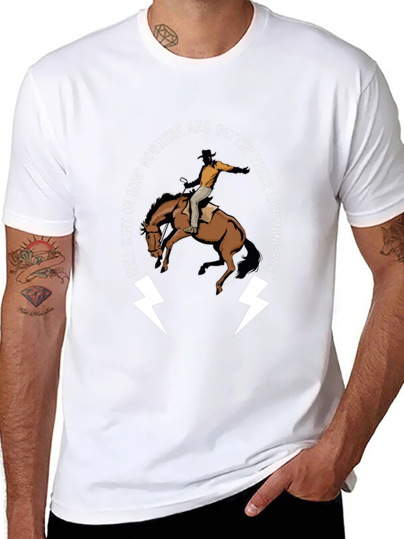 Hell Bent Cowboy T-Shirt: Lightning Fast