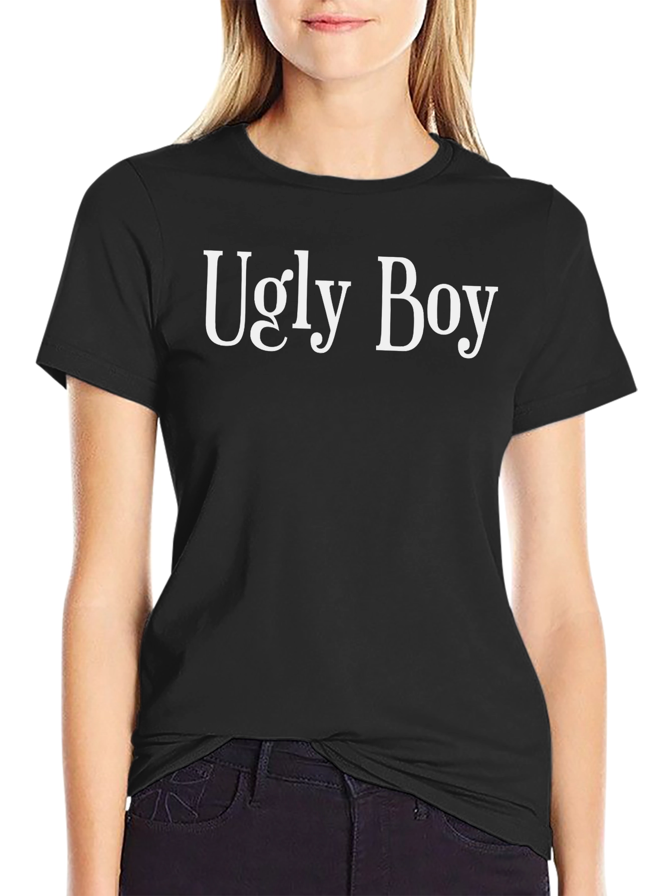 Ugly Boy Graphic Tee - Classic Crew Neck T-Shirt