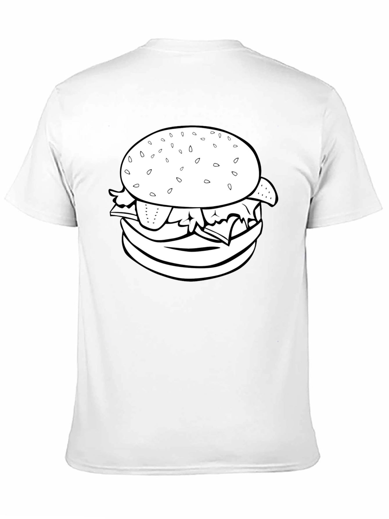 Burger Graphic Tee - Black Crew Neck T-Shirt