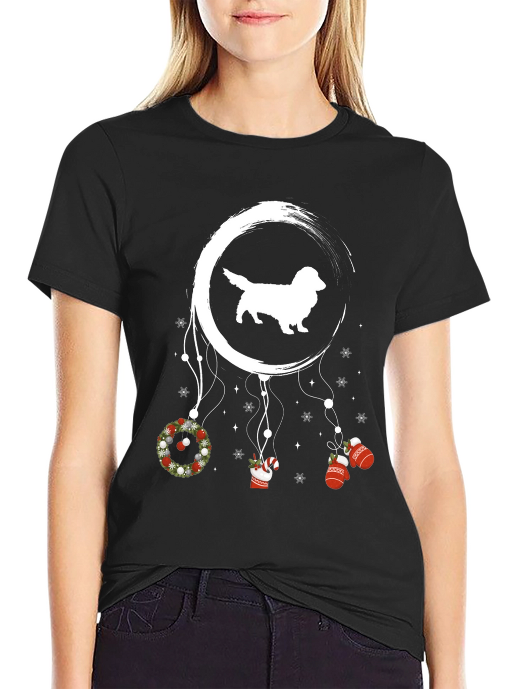 Festive Dachshund Dreamcatcher Graphic Tee