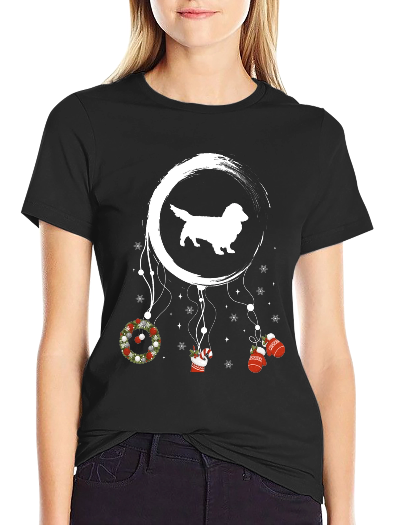 Festive Dachshund Dreamcatcher Graphic Tee