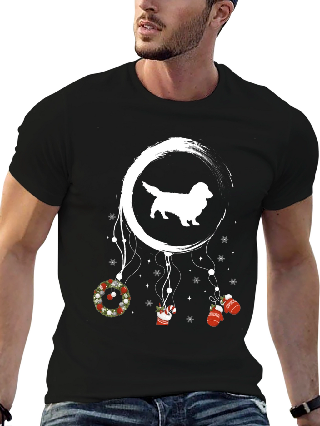 Festive Dachshund Dreamcatcher Graphic Tee