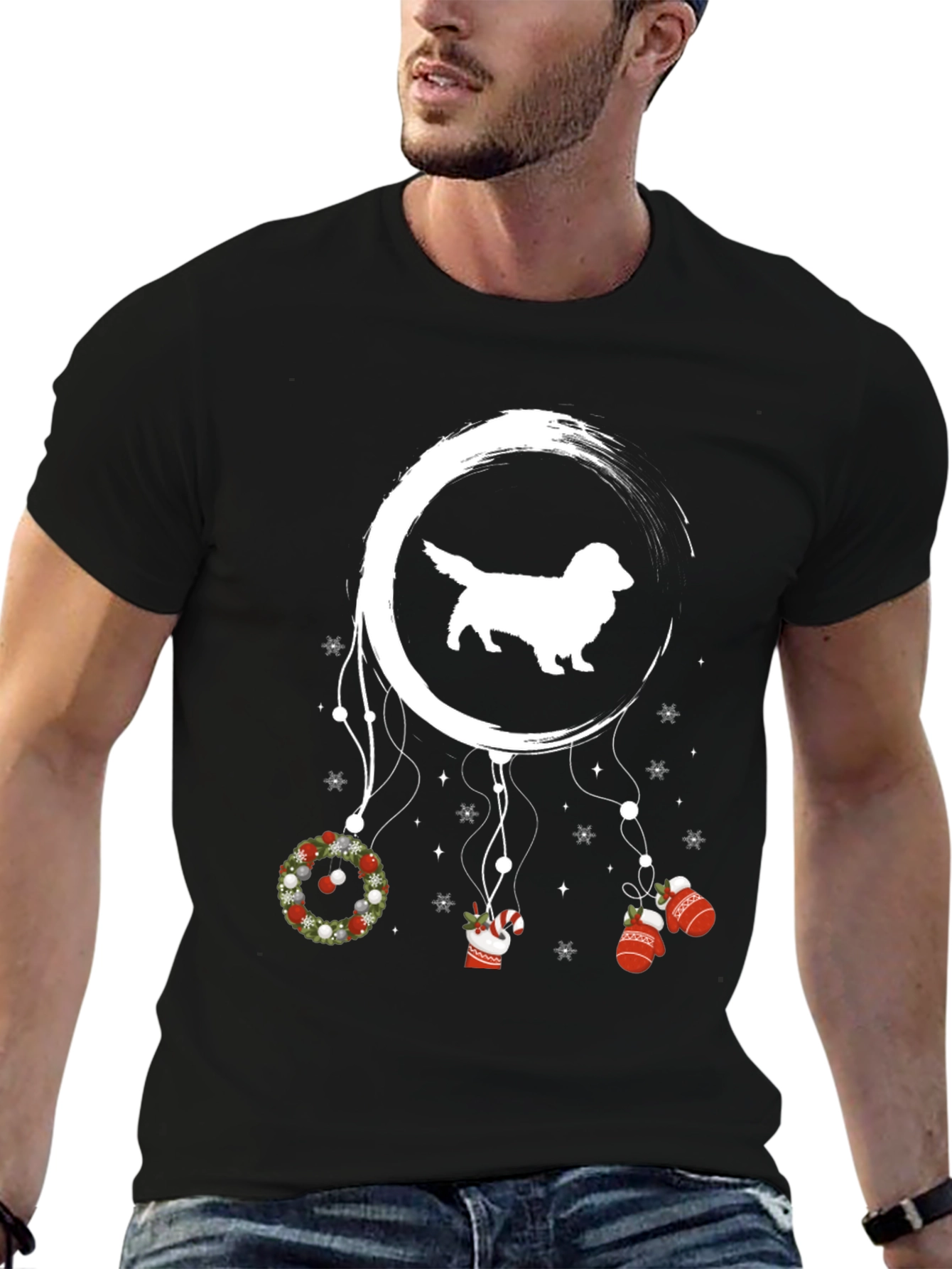 Festive Dachshund Dreamcatcher Graphic Tee