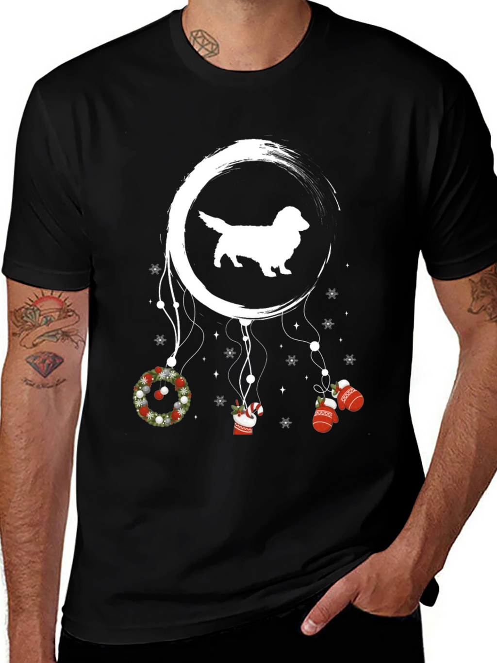 Festive Dachshund Dreamcatcher Graphic Tee