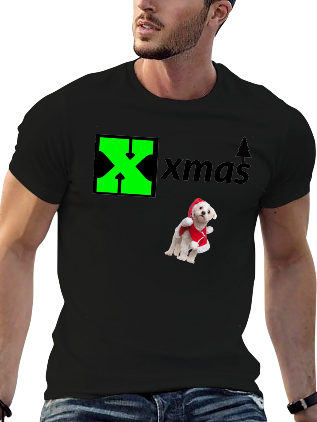 Xmas Dog Santa T-Shirt