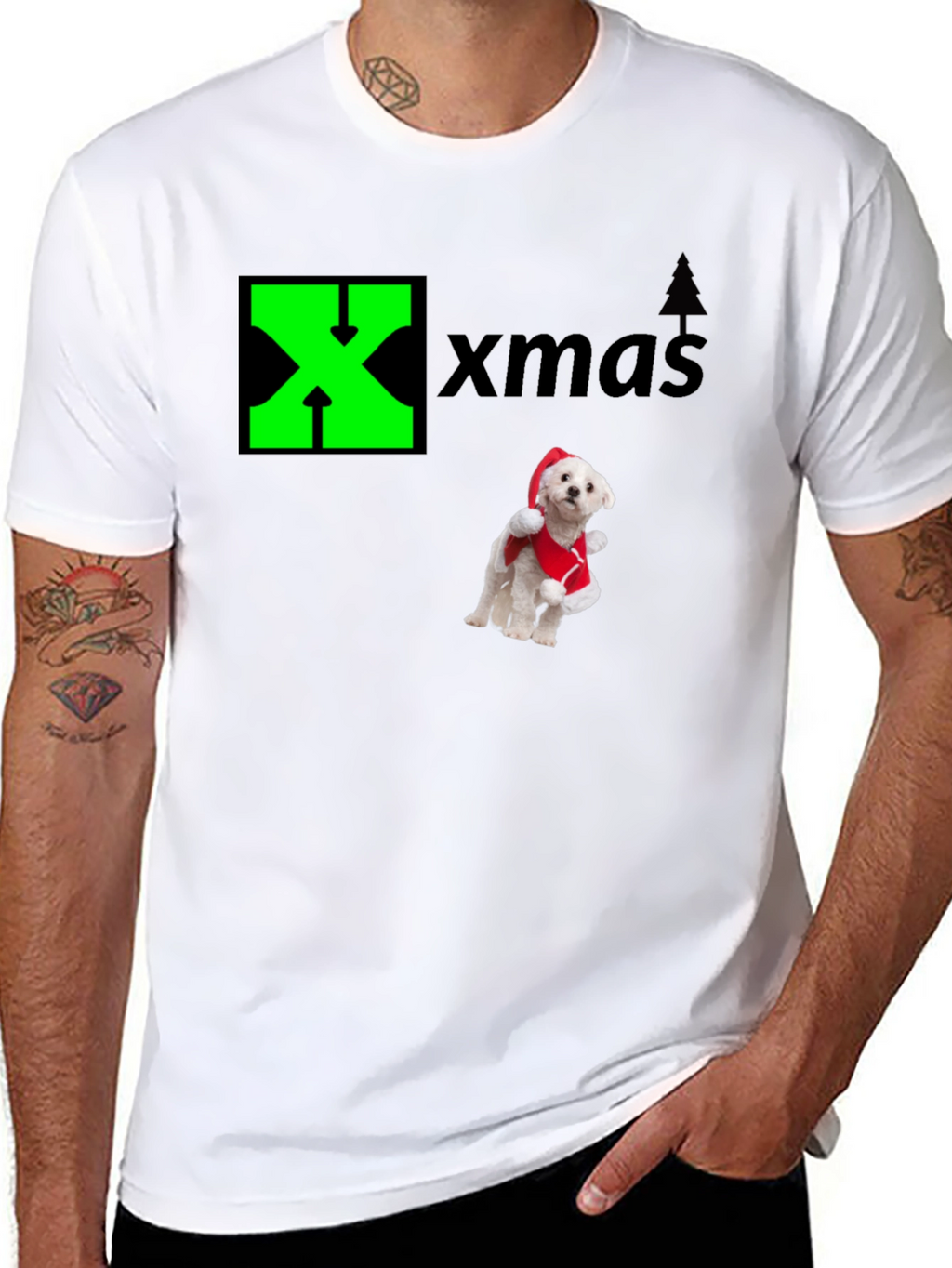 Xmas Dog Santa T-Shirt