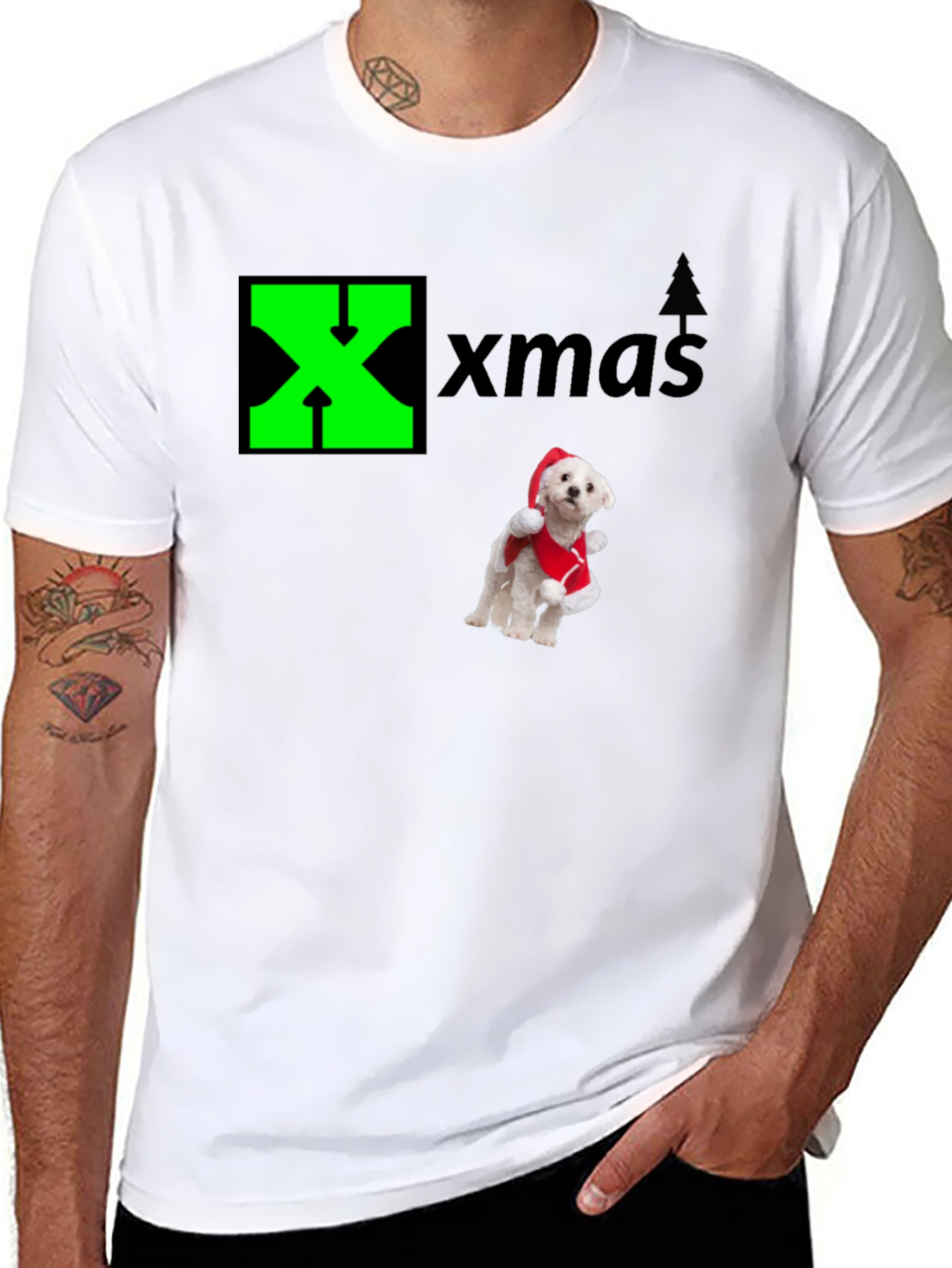 Xmas Dog Santa T-Shirt