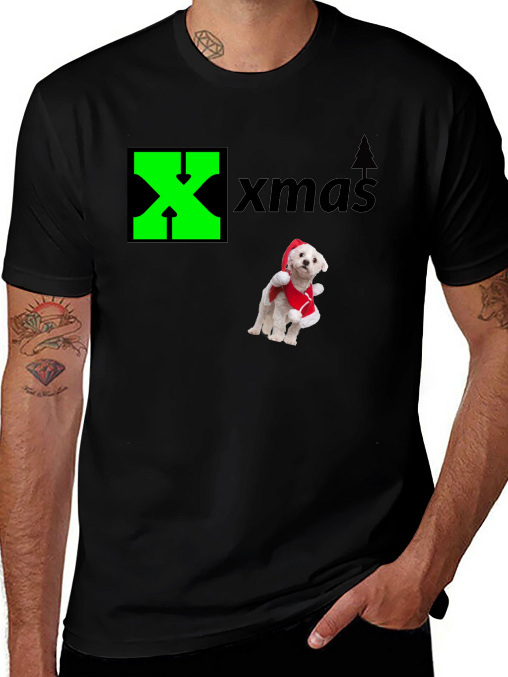 Xmas Dog Santa T-Shirt