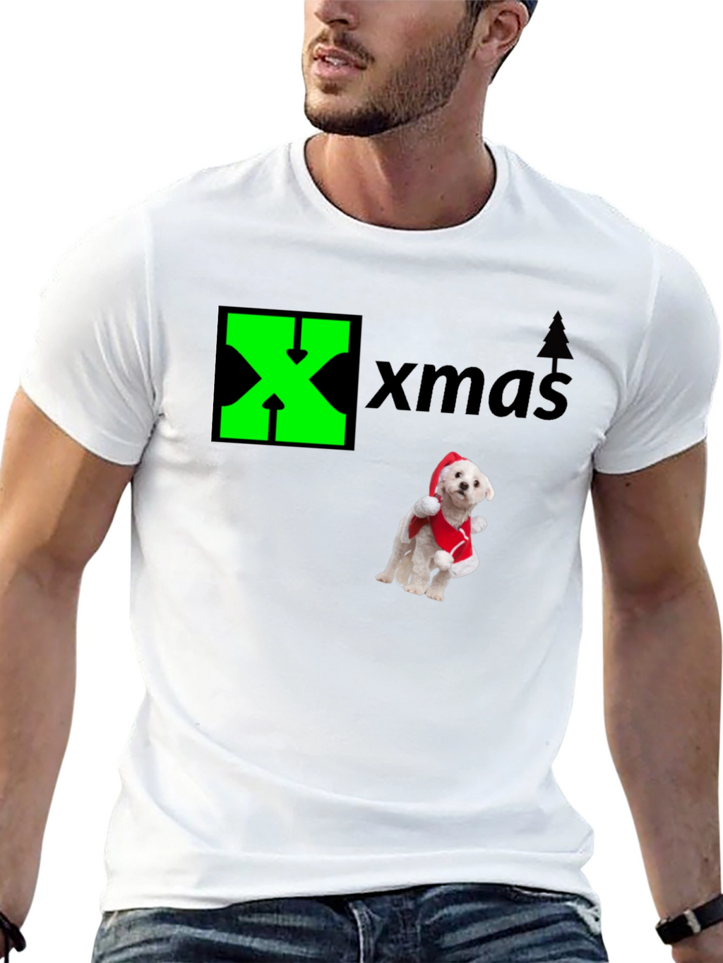Xmas Dog Santa T-Shirt