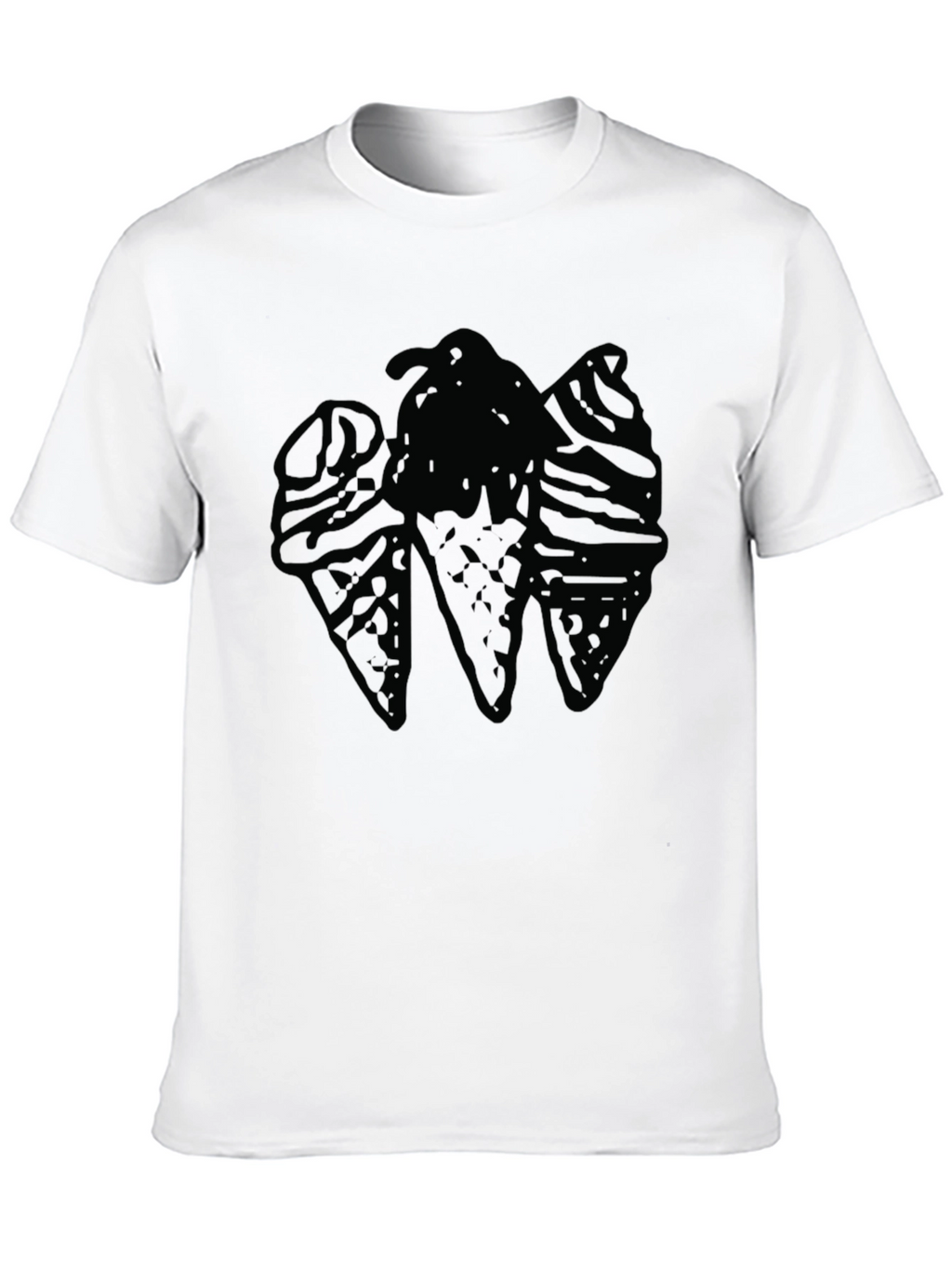 Ice Cream Cone Graphic Tee - Black Casual T-Shirt