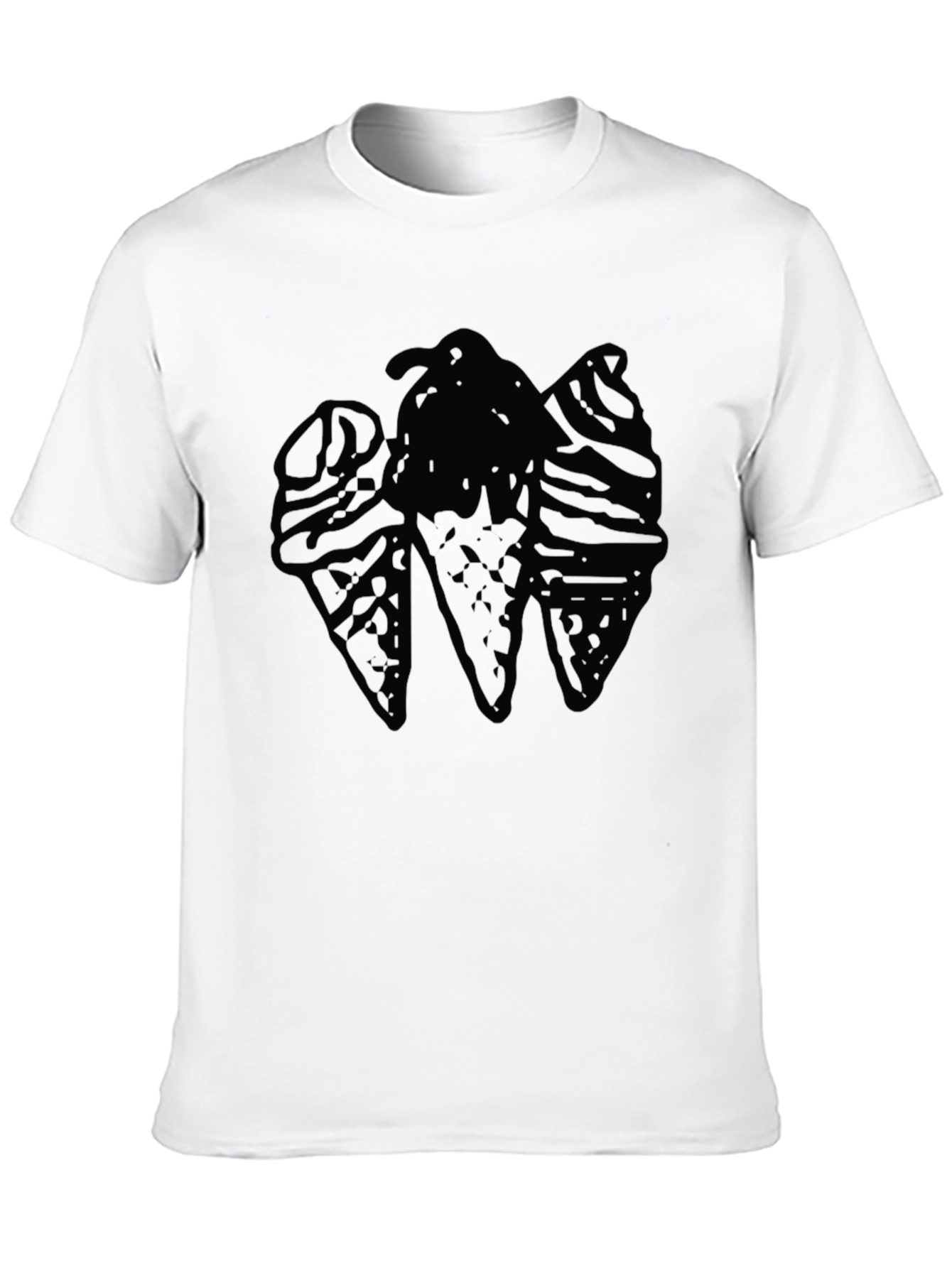 Ice Cream Cone Graphic Tee - Black Casual T-Shirt
