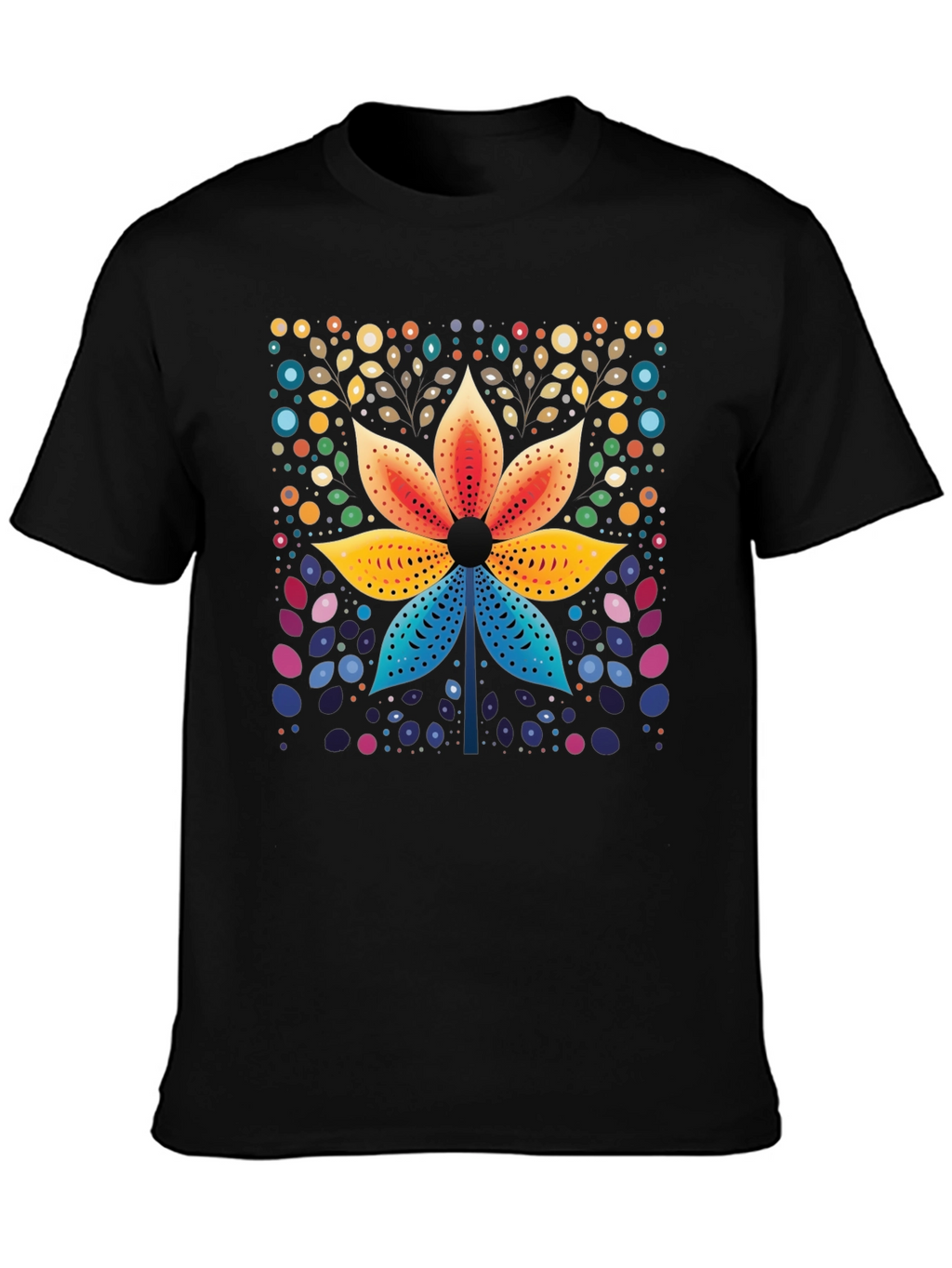 Floral Geometric Art Print T-Shirt