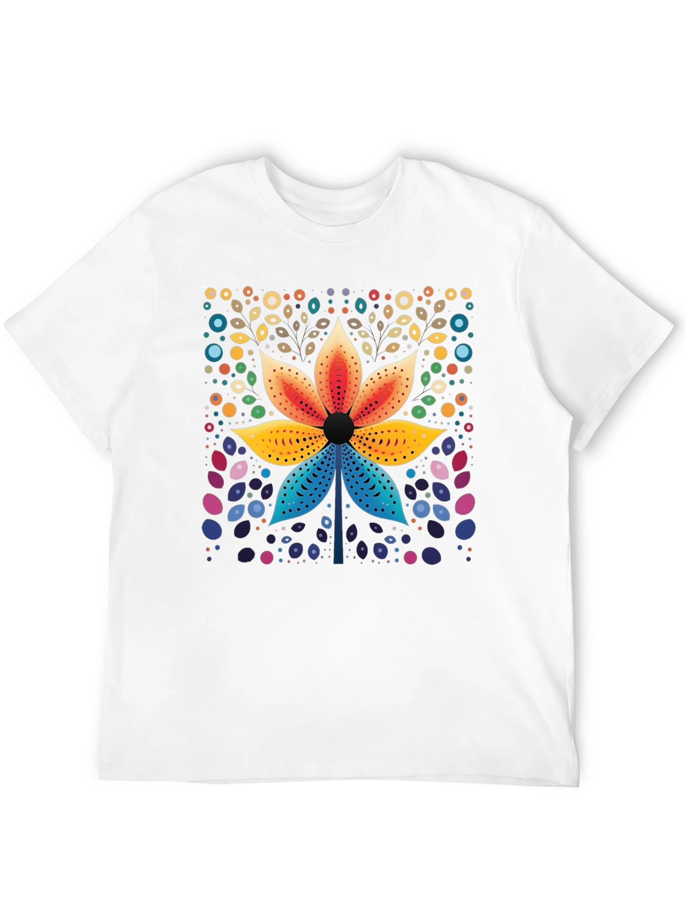 Floral Geometric Art Print T-Shirt