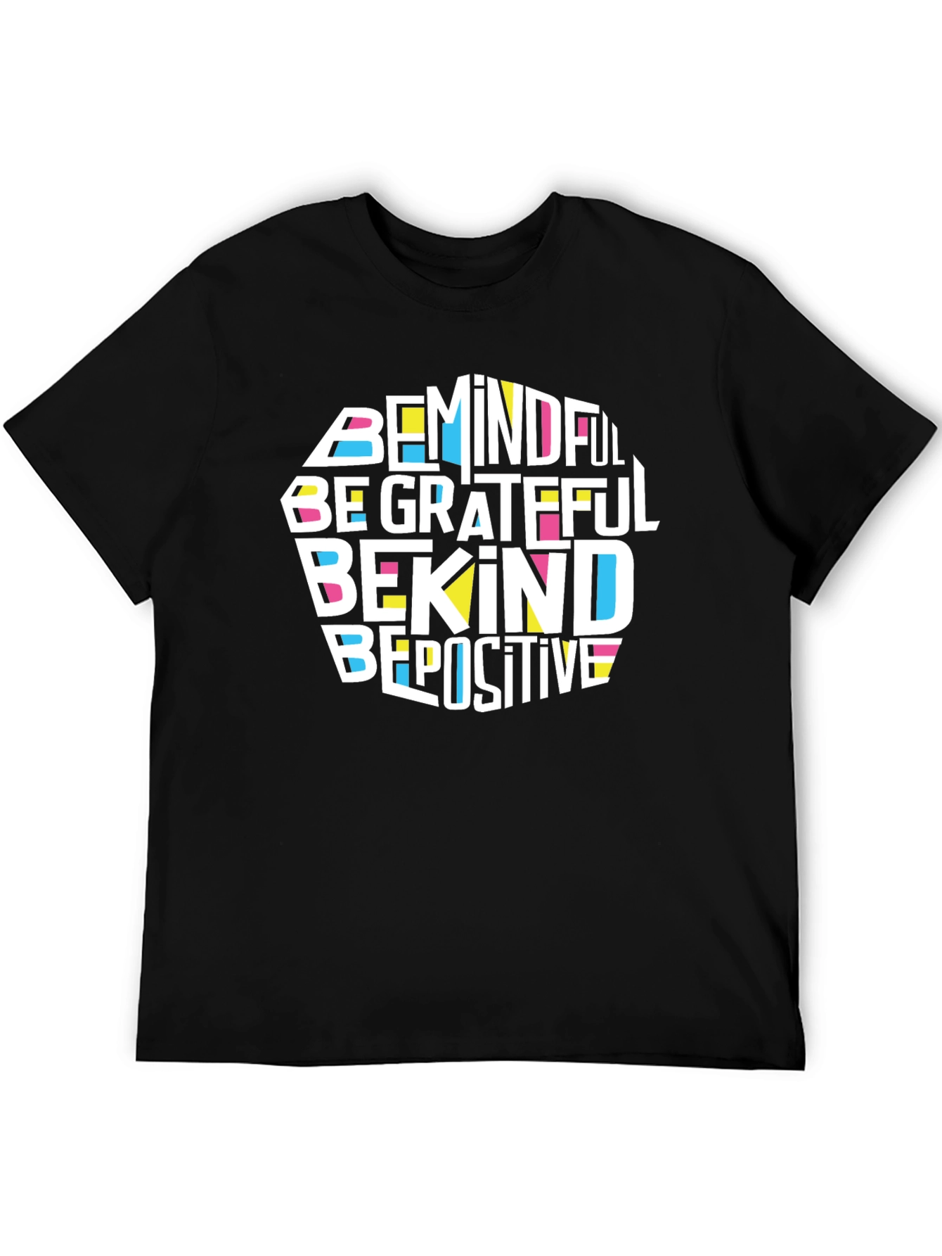 Mindful Grateful Kind Positive Black T-Shirt