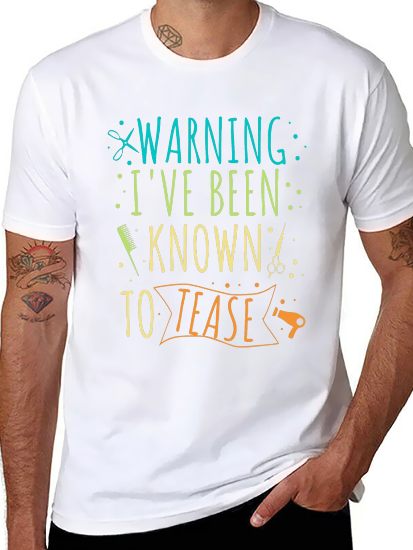 Warning I Tease T-Shirt Barber Style