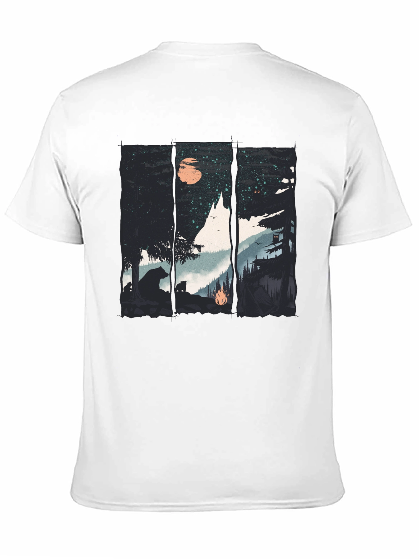 Nature Graphic Tee - Bear & Forest Black T-Shirt