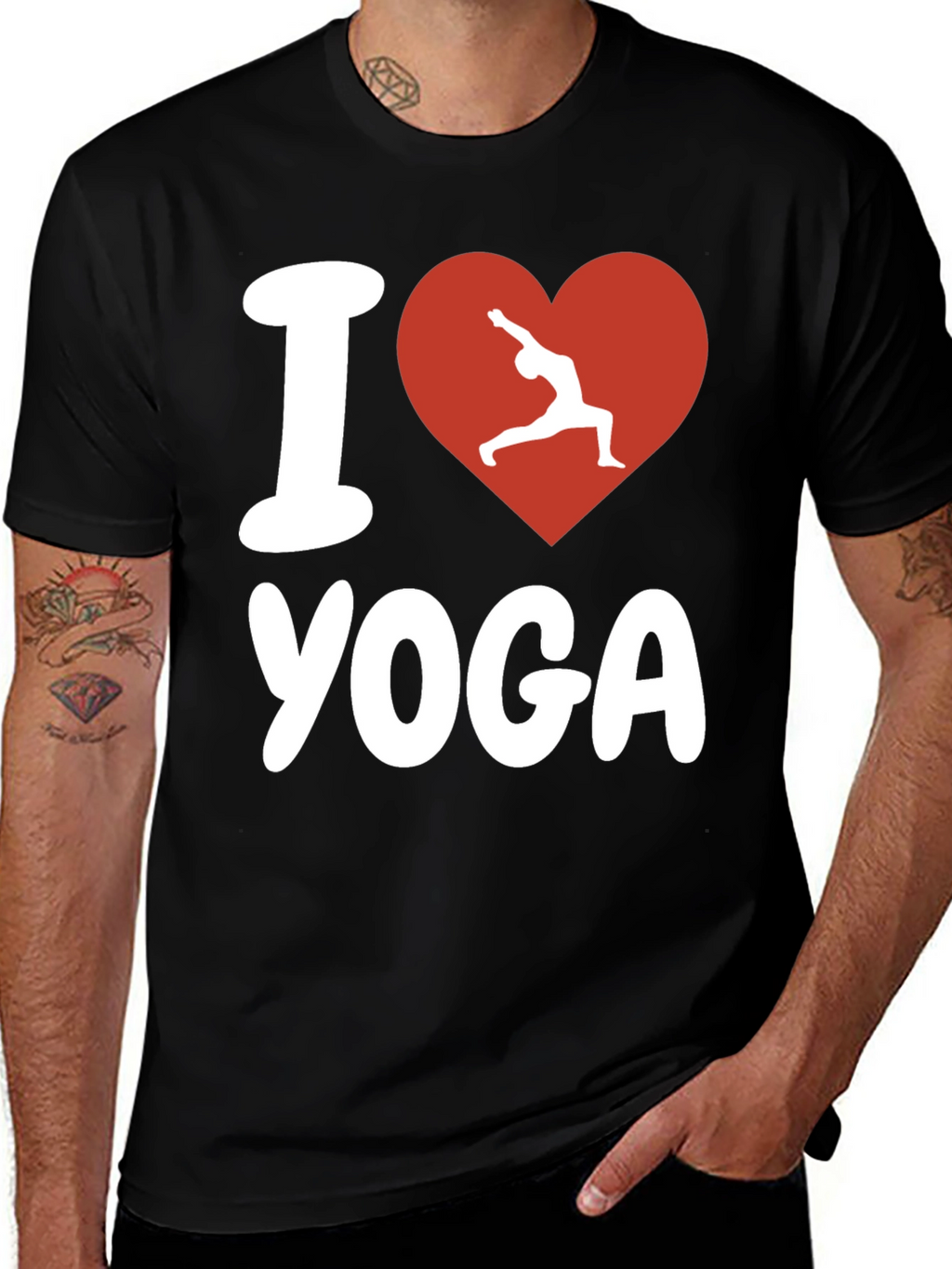 I Love Yoga Graphic Tee - Black Unisex T-Shirt